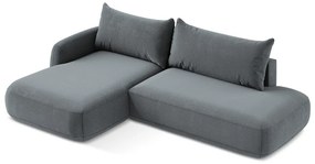 Сиво-син сгъваем ъглов диван (ляв ъгъл) Hale – Makamii