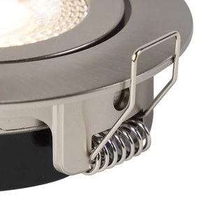 Комплект от 5 модерни вградени прожектори стомана с LED 3-степенен димер - Mio