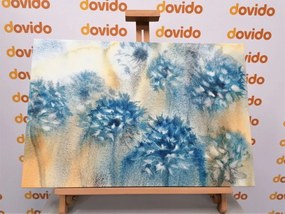 Картина на платно – Синьо глухарче в акварелен вариант