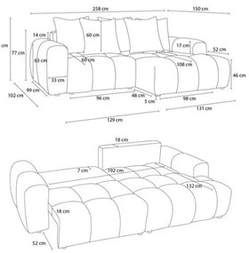 Бежов шенилов сгъваем/с място за съхранение ъглов диван (десен ъгъл) Roxelane – Bobochic Paris