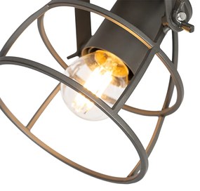 Индустриален прожектор тъмно сив с дърво регулируем 2-светлина - Arthur