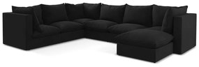 Черен ъглов диван (ляв ъгъл/U форма) Manao – Makamii