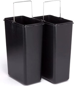 Стоманено кошче за боклук за рециклиране с педал в матово сребрист цвят 2x8 l Tri Selectif – MSV