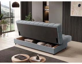 Сив сгъваем/с място за съхранение диван от прежда с примки от букле 197 cm Clareta – ELTAP