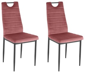 Тъмнорозови кадифени трапезни столове в комплект 2 бр. Mandy – Støraa