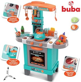 Buba - Детска индукционна кухня с чайник - синя