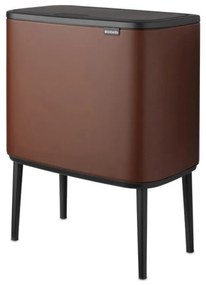 Кош за боклук Brabantia Bo Touch 1005548, 11+23 л, Плавно и безшумно отваряне, Голям отвор, Кафяв