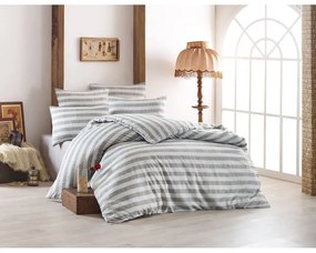 Бяло/сиво спално бельо за двойно легло 200x200 cm Hook - Mijolnir