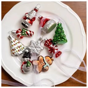 Комплект от 9 стъклени коледни топки - елегантни орнаменти за елхата