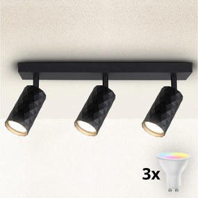 Brilagi - LED RGBW димируемо точково осветително тяло SELE DIAMANT 3xGU10/6W/230V черно