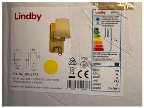 Lindby - Аплик AIDEN 1xE14/40W/230V + LED/3,1W/230V