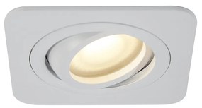 Комплект от 6 заоблени вградени спота бели GU10 50mm въртящи се и накланящи се IP44 - Alberto