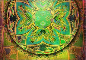 Самозалепващ се фототапет - Mandala: Emerald Fantasy - 343x245