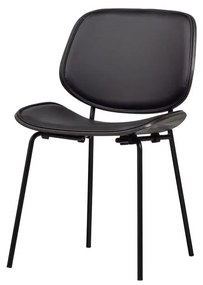 Черни трапезни столове в комплект 2 бр. от имитация на кожа Close In – WOOOD