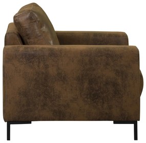 Кафяво кресло от изкуствена кожа Lofty Lilly – Miuform