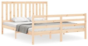 3194251 vidaXL Рамка за легло с табла 5FT King Size масивно дърво