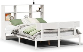 3321807 vidaXL Легло с етажерка за книги, без матрак, 120x200 см, бор масив