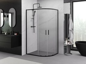 Mexen Exo-S Duo Асиметрична полукръгла душ кабина плъзгаща 90 x 80 см,
