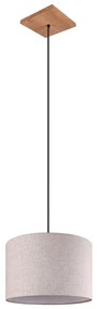 Бежово висящо осветително тяло с текстилен абажур ø 35 cm Elmau – Trio