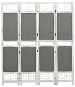 338555 vidaXL 338555  4-Panel Room Divider Grey 140x165 cm Fabric