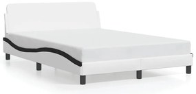 373164 vidaXL Рамка за легло Dover, бяло-черна, 120x200 см, изкуствена кожа