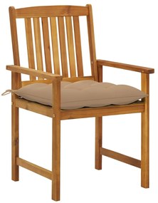 3061204 vidaXL Градински столове с възглавници, 4 бр, акациево дърво масив