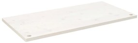 824456 vidaXL Плот за бюро, бял, 100x50x2,5 см, борово дърво масив