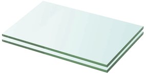 3051545 vidaXL Рафтове, 2 бр, панели прозрачно стъкло, 20x25 см
