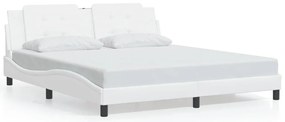 3208199 vidaXL Рамка за легло без матрак Zadar, бяла, 180x200 см, изкуствена кожа