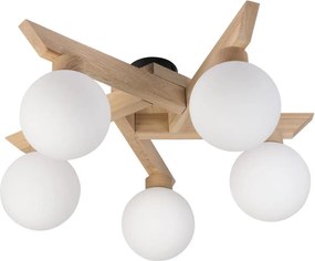 Плафонен полилей ANTONIO 5xG9/5W/230V дъб/бял