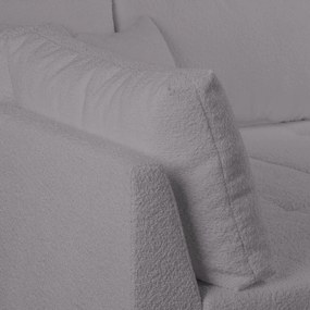 Тъмносив ъглов диван от плат букле (ляв ъгъл) Ariella - Ropez