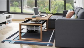 НУО Дъб Крафт злато/Черен мат -МОДЕРНА ХОЛНА МАСА С ПОВДИГАЩ СЕ ПЛОТ