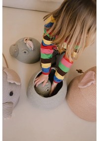 Светлосива текстилна детска кошница за играчки ø 15x15 cm Mini Henry the Hippo – Lorena Canals