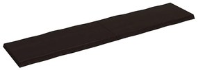 364055 vidaXL Плот за маса тъмнокафяв 220x50x(2-6) см обработен масивен дъб