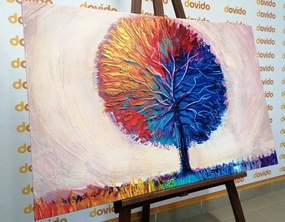 Картина на платно – Цветно акварелно дърво