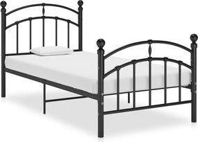 324970 vidaXL Рамка за легло, черна, метал, 100x200 cм