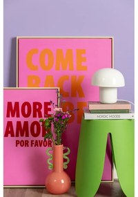 Бяла настолна лампа с метален абажур (височина 20 cm) Fat Mushroom – Leitmotiv