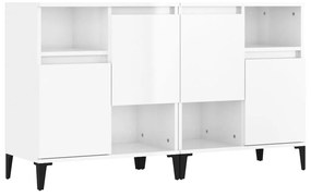3185729 vidaXL Сайдборд, 2 бр, бял гланц, 60x35x70 см, инженерно дърво
