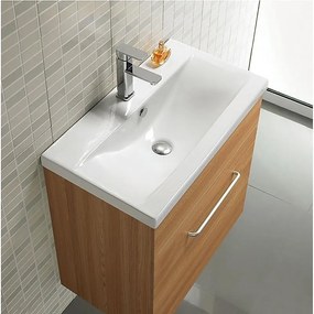 Мивка за баня 6035, Inter Ceramic, монтаж върху мебел, порцелан, бял гланц, 61х17х40м