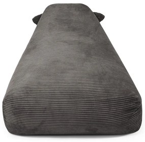 Тъмносив детски пуф от рипсено кадифе Snug 80 Dragon – SLOWDOWN