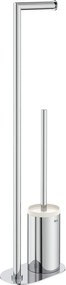 Държач с тоалетна четка и поставка за тоалетна хартия, A817588C00, Roca, хром, 20х9.5х72.5см