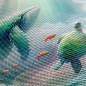 Картина на платно – Кит и морска костенурка