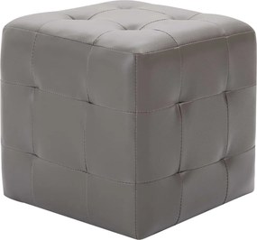 249013 vidaXL Нощни шкафчета, 2 бр, сиви, 30x30x30 см, изкуствена кожа