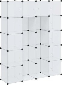 240500 vidaXL Модулен шкаф с 14 отделения, бял, 37x146x180,5 см