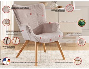 Светлорозов фотьойл с табуретка от рипсено кадифе Niko – Ropez