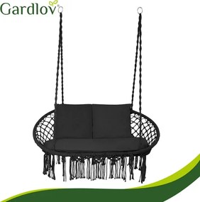 Двойна градинска люлка тип щъркелово гнездо Gardlov – Черна