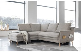 Бежов разтегателен ъглов диван (ляв ъгъл) Charming Charlie – Miuform