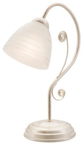 Бяла настолна лампа със стъклен абажур, височина 39 cm Emilio - LAMKUR