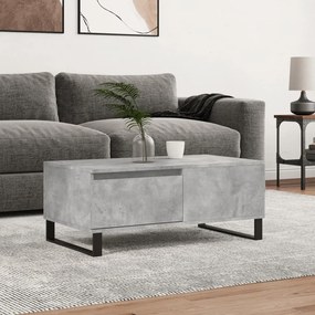 830816 vidaXL Маса за кафе, бетонно сива, 90x50x36,5 см, инженерно дърво