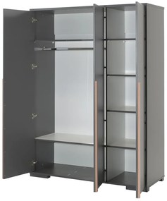 Тъмносив детски гардероб 146x195 cm London – Vipack